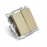 Выключатель двухклавишный без рамки Stekker Катрин 49216 от ImperiumLoft