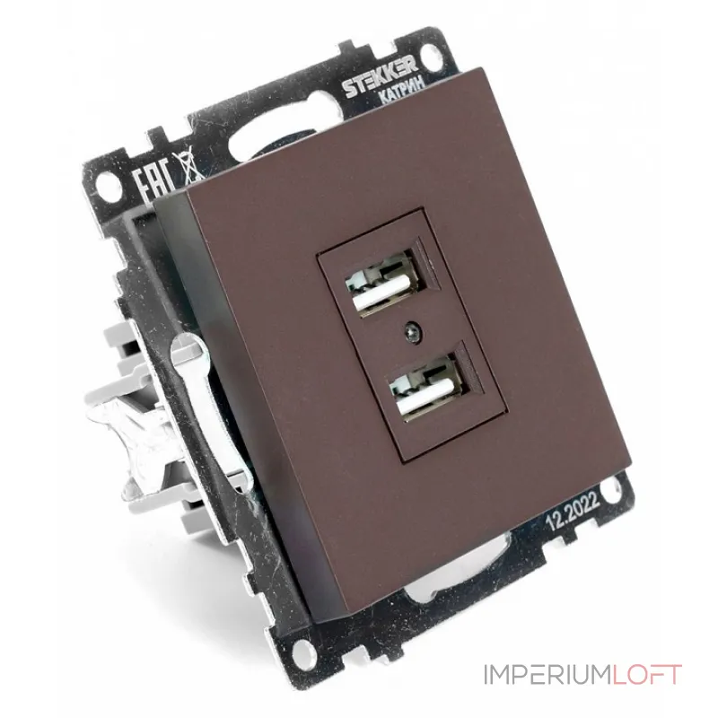 Розетка USB без рамки Stekker Катрин 49027 от ImperiumLoft Розетка USB без рамки Stekker Катрин 49027 от ImperiumLoft