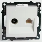ТВ-розетка и розетка Ethernet RJ-45 без рамки Stekker GLS00-7106-01 49181 от ImperiumLoft