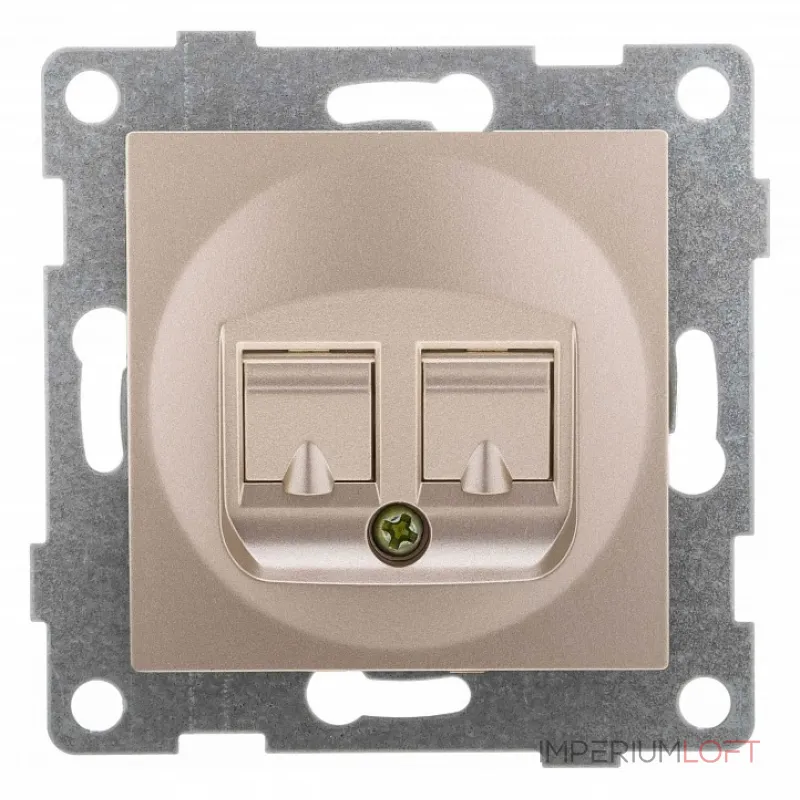 Розетка двойная Ethernet RJ-45 без рамки Gusi Electric UGRA С11К2-027 от ImperiumLoft