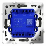 Проходной переключатель встраиваемый S70 двухклавишный с подсветкой 10А (черный матовый) Voltum VLS020408