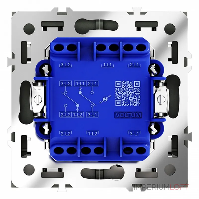 Проходной переключатель встраиваемый S70 двухклавишный с подсветкой 10А (черный матовый) Voltum VLS020408