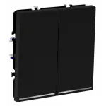 Проходной переключатель встраиваемый S70 двухклавишный с подсветкой 10А (черный матовый) Voltum VLS020408