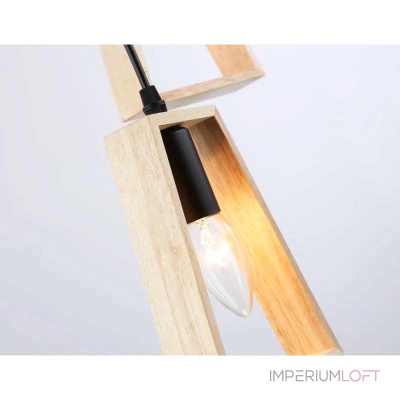 Подвесной светильник в стиле лофт TR80499/3 BK/LW черный/светлое дерево E14/3 max 60W D350*1000 от NovaLamp