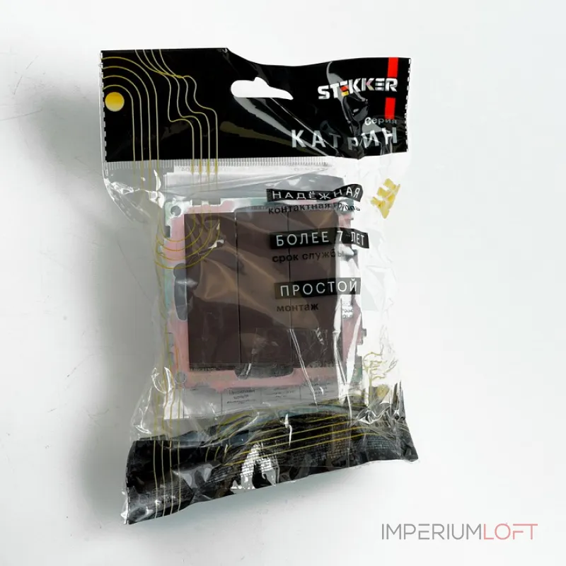 Выключатель трехклавишный без рамки Stekker Катрин 49175 от ImperiumLoft