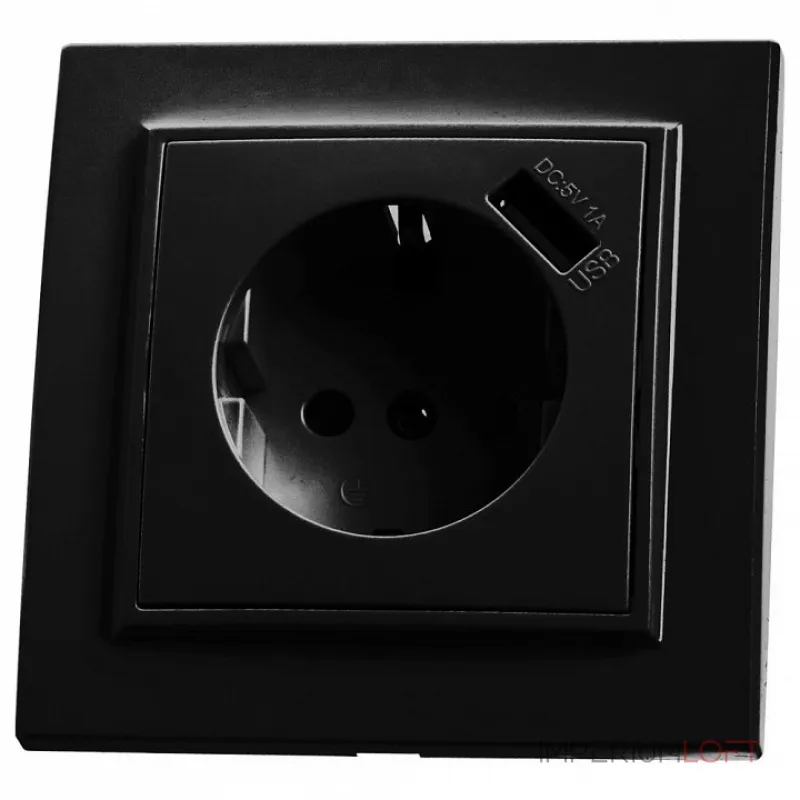 Розетка с заземлением и со шторками и USB Stekker Эрна 39480 от ImperiumLoft