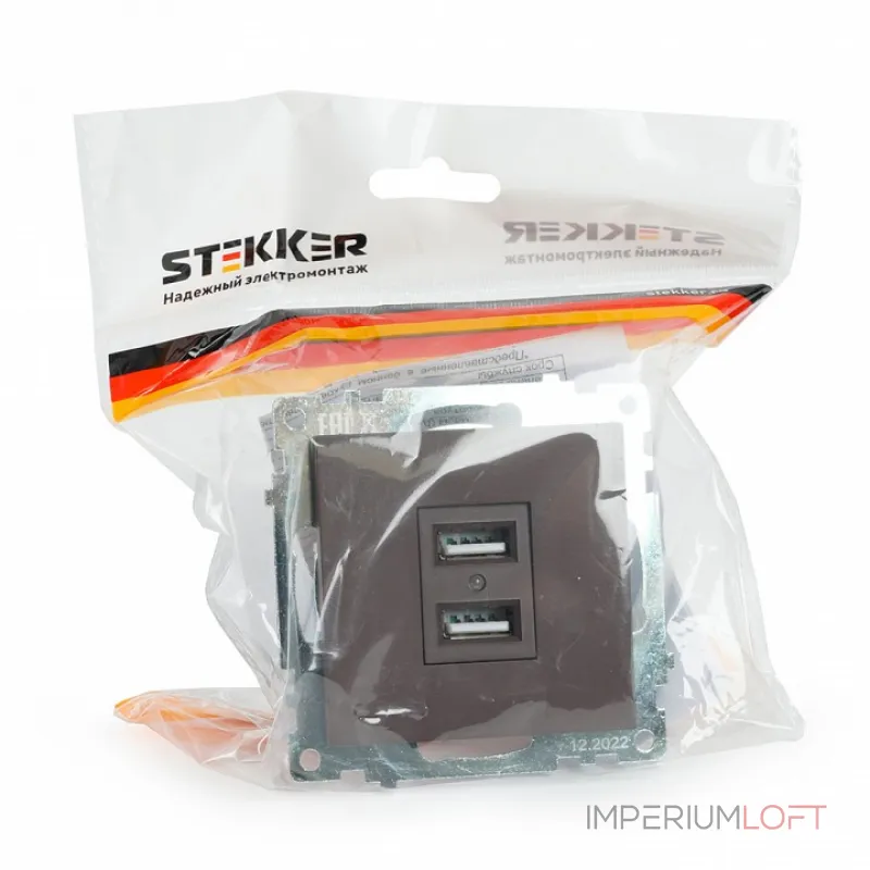 Розетка USB без рамки Stekker Катрин 49027 от ImperiumLoft Розетка USB без рамки Stekker Катрин 49027 от ImperiumLoft