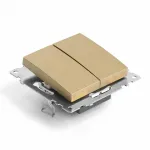 Выключатель двухклавишный без рамки Stekker Катрин 49216 от ImperiumLoft