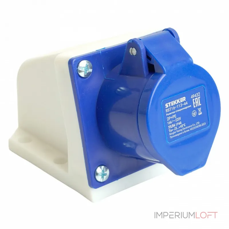 Розетка переносная разборная 2P+PE с крышкой Stekker ST 49432 от ImperiumLoft Розетка переносная разборная 2P+PE с крышкой Stekker ST 49432 от ImperiumLoft