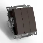 Выключатель трехклавишный без рамки Stekker Катрин 49175 от ImperiumLoft