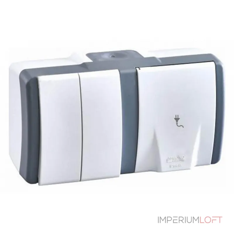 Блок с розеткой и выключателем Mono Electric Octans IP54 154-020001-182 от ImperiumLoft