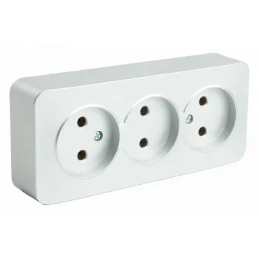 Розетка тройная без заземления Stekker София 49329 Розетка тройная без заземления Stekker София 49329