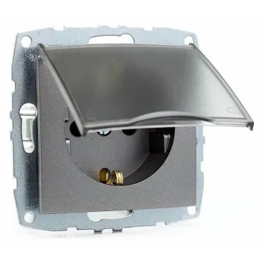 Розетка с заземлением с крышкой без рамки Mono Electric Despina / Larissa 500-002421-118
