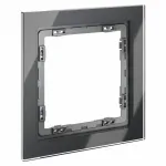 Рамка стеклянная S70 на 1 пост (графит стекло) Voltum VLS110107