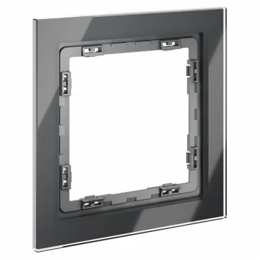 Рамка стеклянная S70 на 1 пост (графит стекло) Voltum VLS110107 Рамка стеклянная S70 на 1 пост (графит стекло) Voltum VLS110107