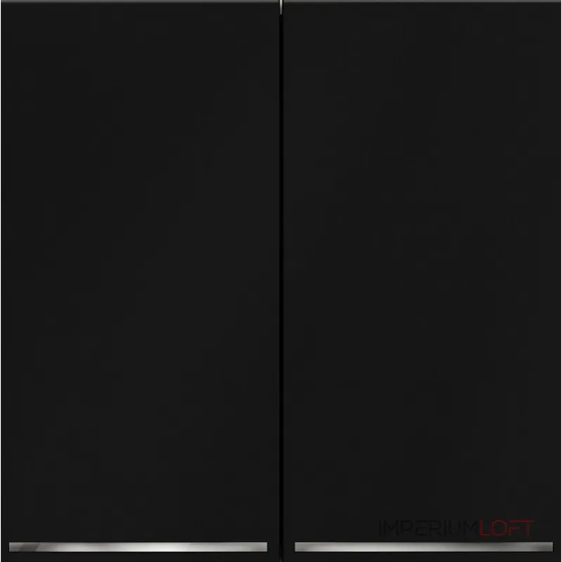 Проходной переключатель встраиваемый S70 двухклавишный с подсветкой 10А (черный матовый) Voltum VLS020408