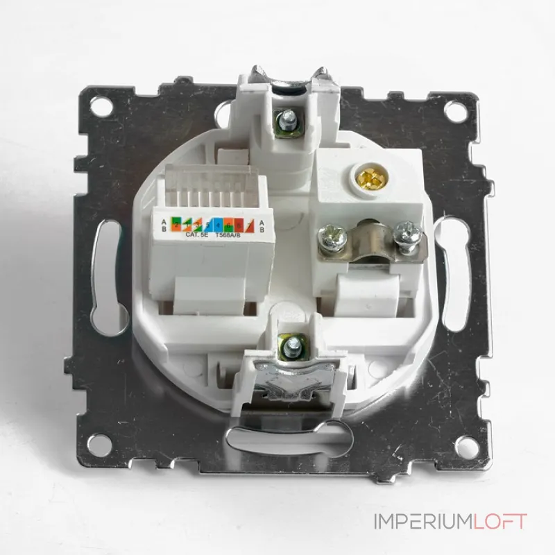 ТВ-розетка и розетка Ethernet RJ-45 без рамки Stekker GLS00-7106-01 49181 от ImperiumLoft