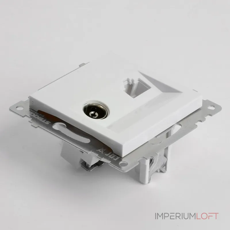 ТВ-розетка и розетка Ethernet RJ-45 без рамки Stekker GLS00-7106-01 49181 от ImperiumLoft