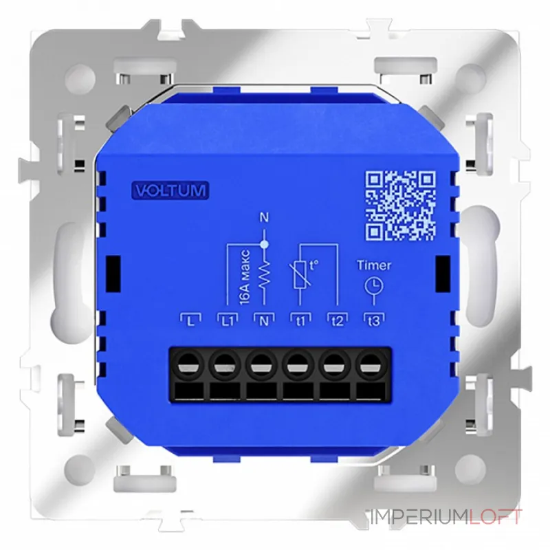 Терморегулятор электронный S70 с индикацией и датчиком для теплого пола (белый глянцевый) Voltum VLS070101