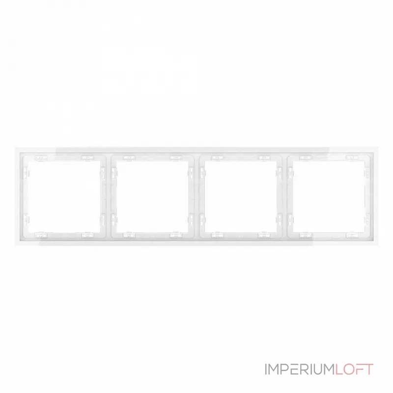 Рамка пластиковая S70 на 4 поста (белый глянцевый) Voltum VLS100401