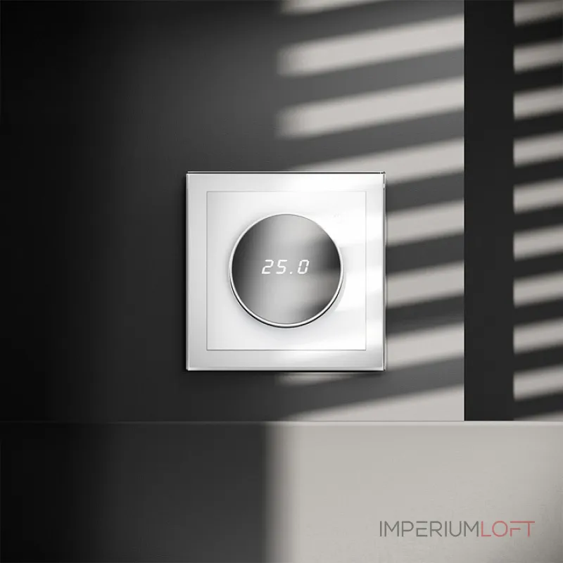 Терморегулятор электронный S70 с индикацией и датчиком для теплого пола (белый глянцевый) Voltum VLS070101