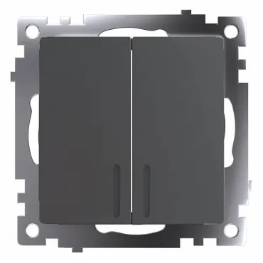 Выключатель двухклавишный с подсветкой без рамки Stekker Катрин 49409