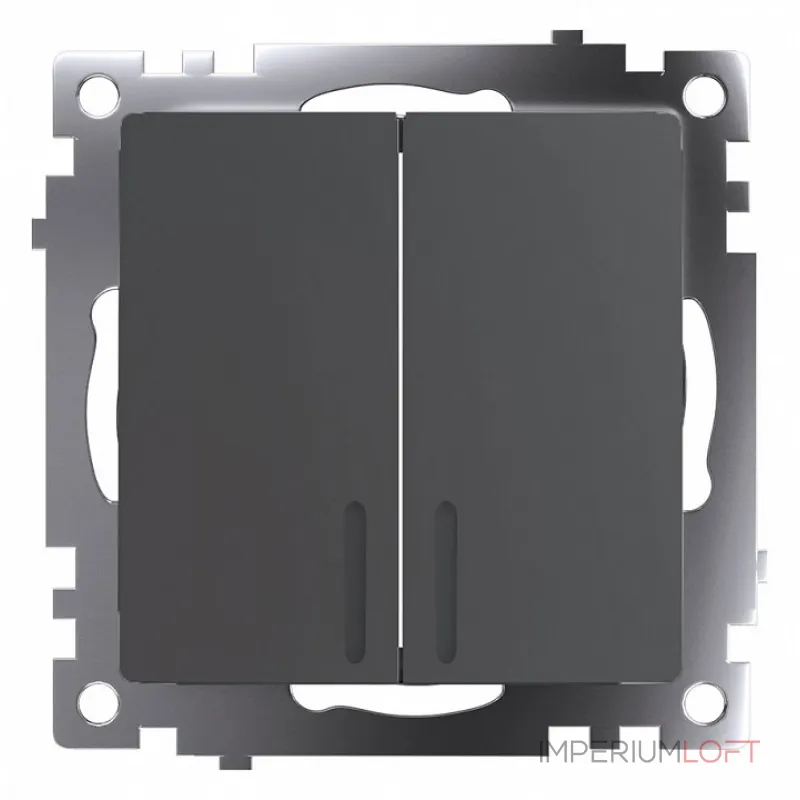 Выключатель двухклавишный с подсветкой без рамки Stekker Катрин 49409 от ImperiumLoft