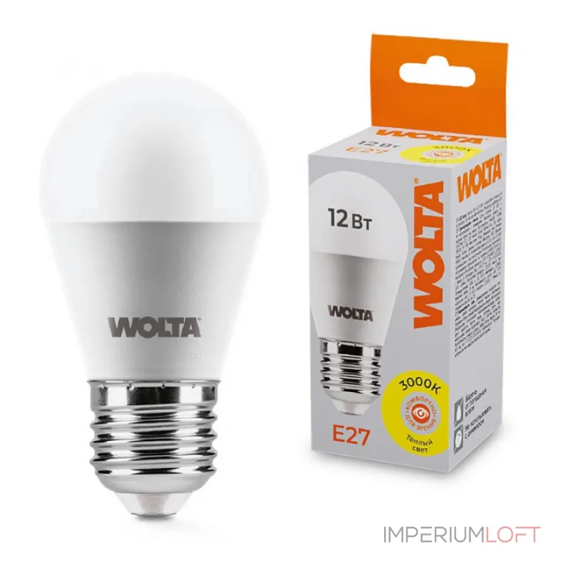 Лампа светодиодная Wolta E27 12Вт 3000K 25Y45GL12E27 от ImperiumLoft Лампа светодиодная Wolta E27 12Вт 3000K 25Y45GL12E27 от ImperiumLoft