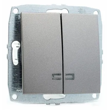 Выключатель двухклавишный с подсветкой без рамки Mono Electric Despina / Larissa 500-002425-103 Выключатель двухклавишный с подсветкой без рамки Mono Electric Despina / Larissa 500-002425-103