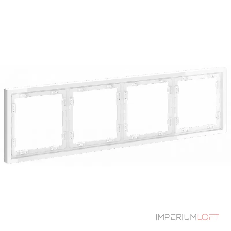 Рамка пластиковая S70 на 4 поста (белый глянцевый) Voltum VLS100401
