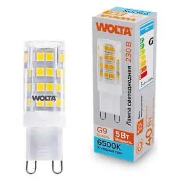 Лампа светодиодная Wolta G9 5Вт 6500K WSTD-JCD-5W6KG9-C Лампа светодиодная Wolta G9 5Вт 6500K WSTD-JCD-5W6KG9-C