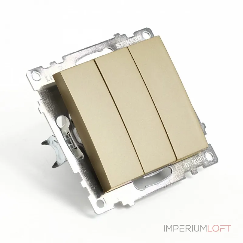 Выключатель трехклавишный без рамки Stekker Катрин 49219 от ImperiumLoft Выключатель трехклавишный без рамки Stekker Катрин 49219 от ImperiumLoft