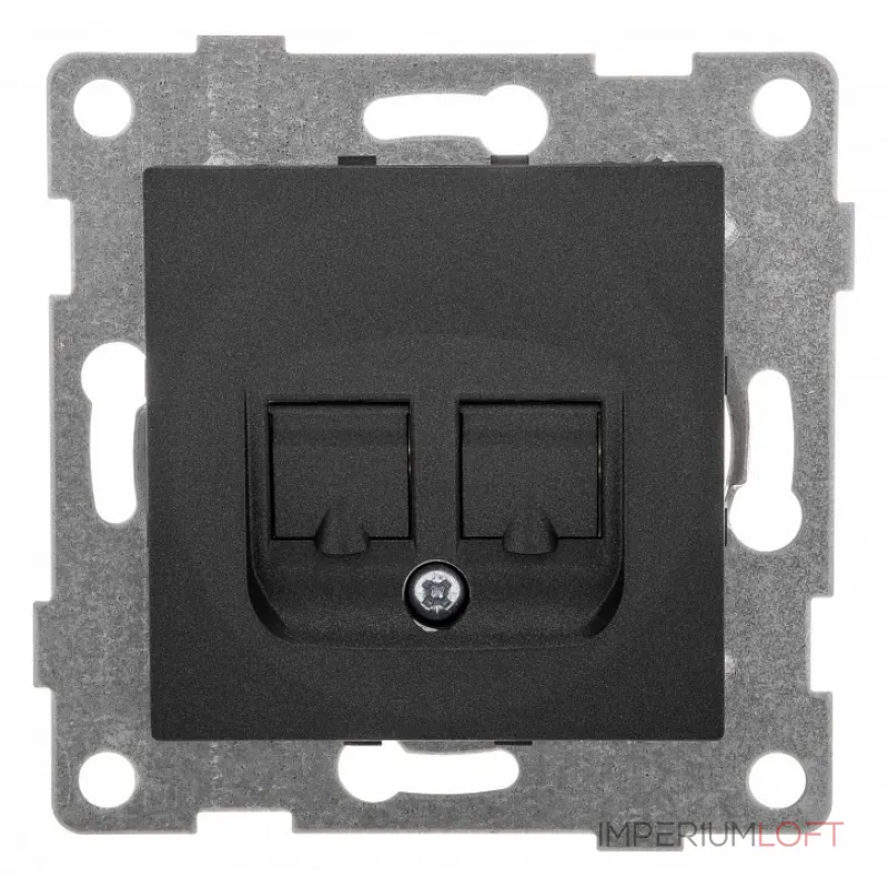 Розетка двойная RJ-12 и Ethernet RJ-45 без рамки Gusi Electric BRAVO С10КТ-010 от ImperiumLoft