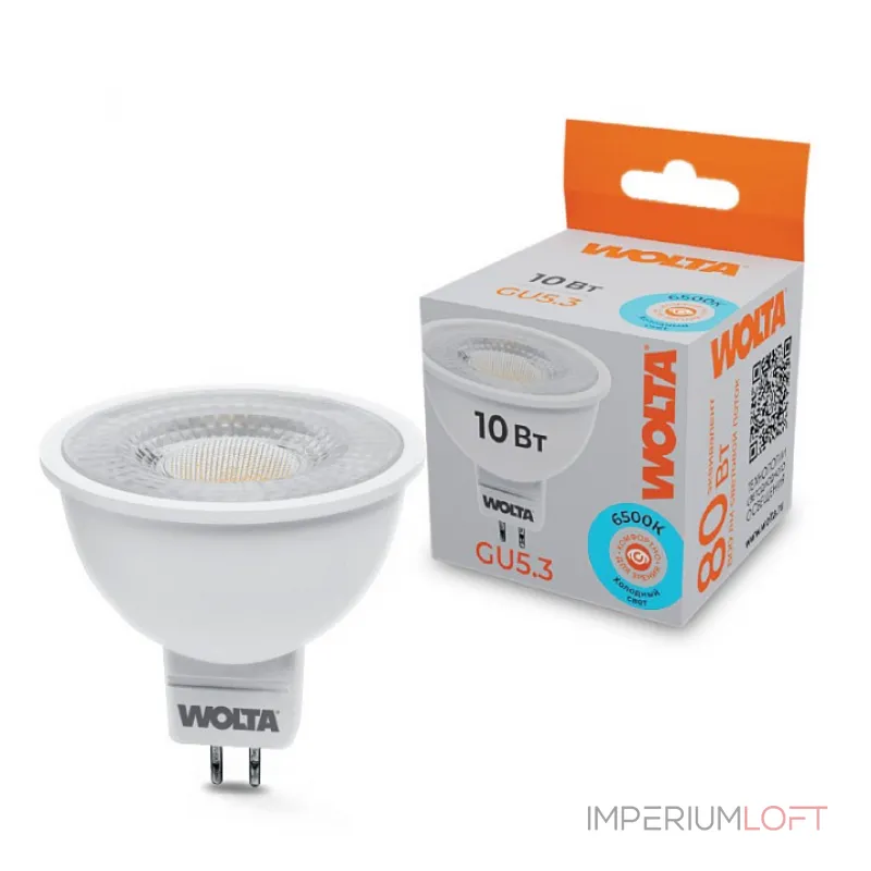 Лампа светодиодная Wolta GU5.3 10Вт 6500K WSTD-MR16-220V10W6KGU5.3-L от ImperiumLoft Лампа светодиодная Wolta GU5.3 10Вт 6500K WSTD-MR16-220V10W6KGU5.3-L от ImperiumLoft