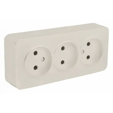 Розетка тройная без заземления Stekker София 49499 Розетка тройная без заземления Stekker София 49499
