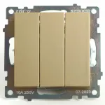 Выключатель трехклавишный без рамки Stekker Катрин 49219 от ImperiumLoft