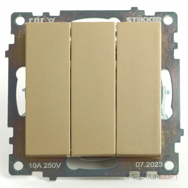 Выключатель трехклавишный без рамки Stekker Катрин 49219 от ImperiumLoft Выключатель трехклавишный без рамки Stekker Катрин 49219 от ImperiumLoft