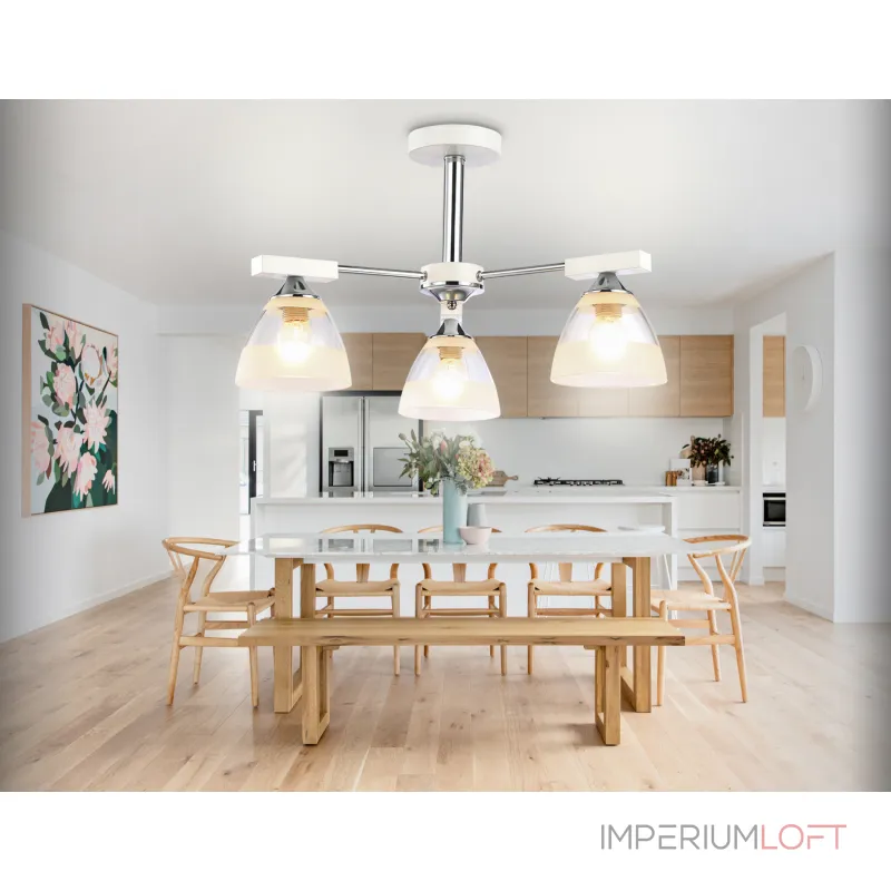 Подвесная люстра TR9091/3 WH/CH белый/хром E27*3 max 40W D570*270 от NovaLamp Подвесная люстра TR9091/3 WH/CH белый/хром E27*3 max 40W D570*270 от NovaLamp