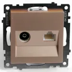 ТВ-розетка и розетка Ethernet RJ-45 без рамки Stekker GLS00-7106-02 49184 от ImperiumLoft