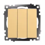 Выключатель трехклавишный без рамки Stekker Катрин 49219 от ImperiumLoft