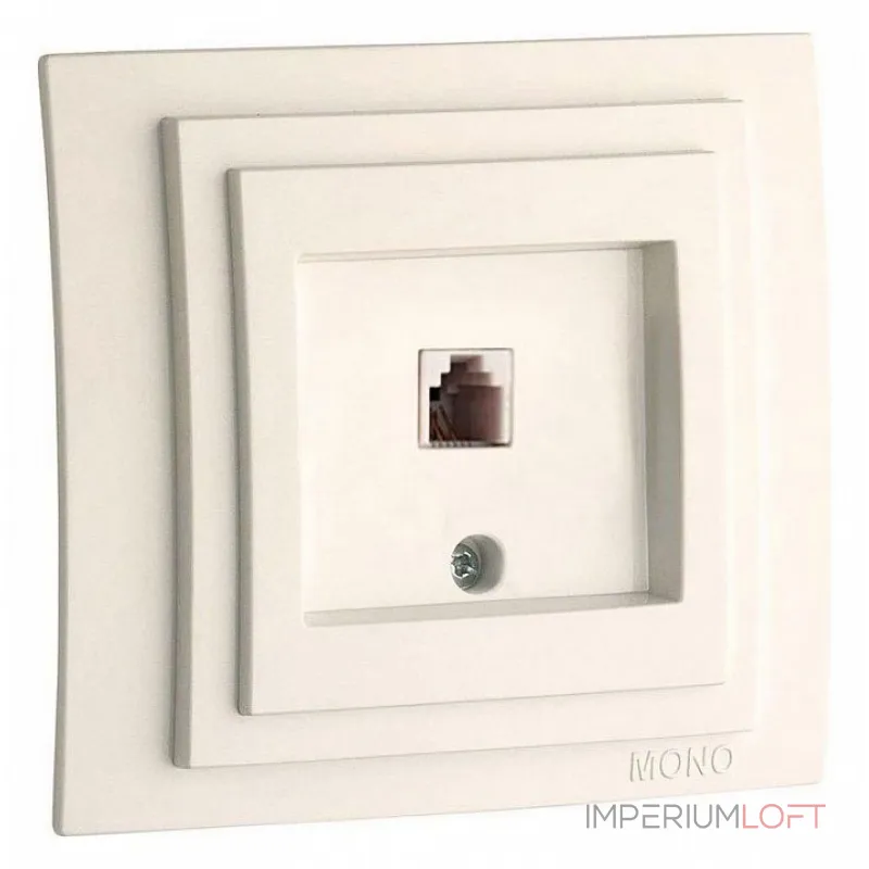 Розетка телефонная RJ-11 Mono Electric Larissa 103-010105-124 от ImperiumLoft