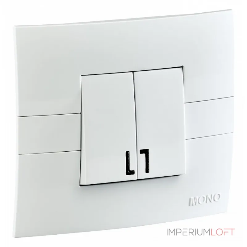 Выключатель двухклавишный с подсветкой Mono Electric Eсо 101-010101-103 от ImperiumLoft