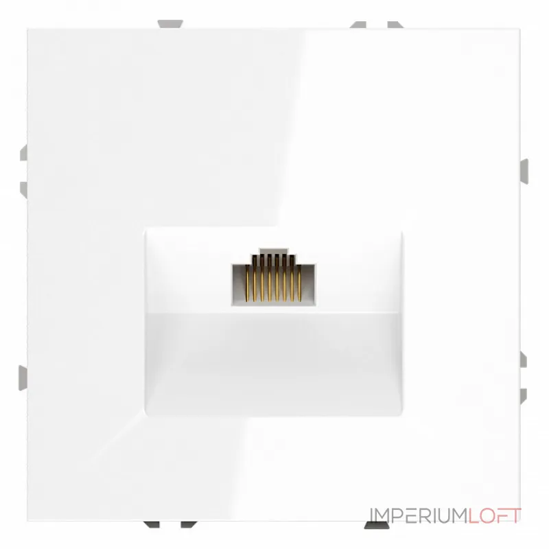 Розетка компьютерная встраиваемая S70 RJ45 кат.6 (белый глянцевый) Voltum VLS060101