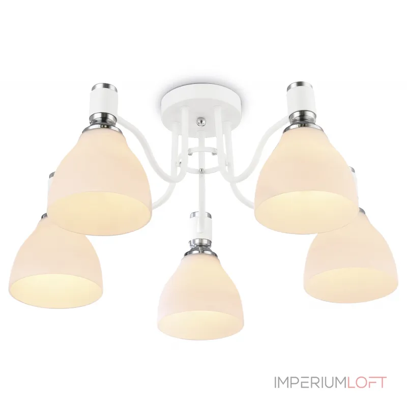 Светильник потолочный TR303305/5 WH/CH/FR белый/хром/белый матовый E27*5 max 60W D600*270 от NovaLamp