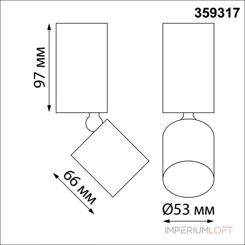 Светильник накладной светодиодный IP20 LED 10W 85-265V 3000K 1100Лм TUBO 359317 OVER NT24 000 Черный от ImperiumLoft