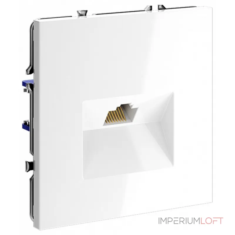 Розетка компьютерная встраиваемая S70 RJ45 кат.6 (белый глянцевый) Voltum VLS060101