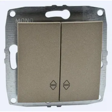 Выключатель проходной двухклавишный без рамки Mono Electric Despina / Larissa 500-002323-111
