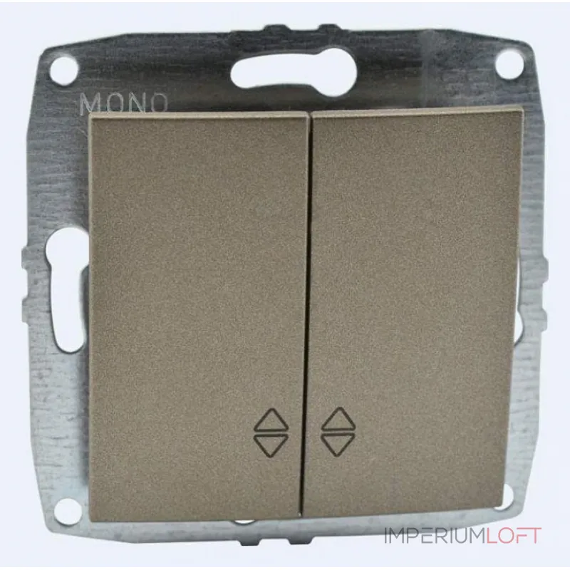 Выключатель проходной двухклавишный без рамки Mono Electric Despina / Larissa 500-002323-111 от ImperiumLoft