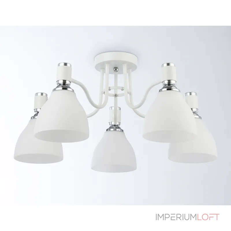 Светильник потолочный TR303305/5 WH/CH/FR белый/хром/белый матовый E27*5 max 60W D600*270 от NovaLamp
