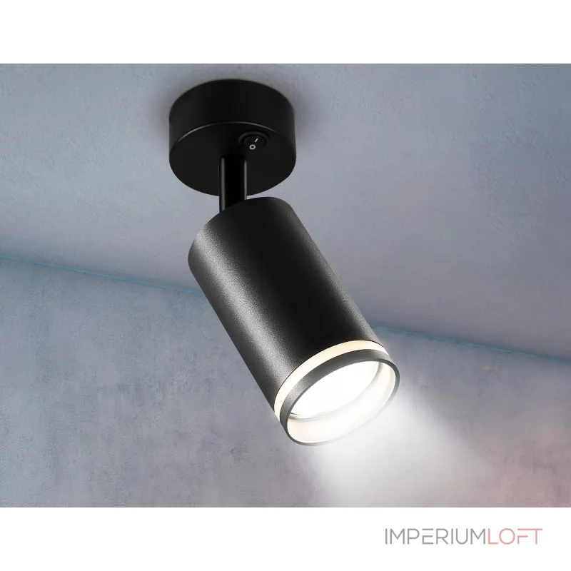 Накладной спот с выключателем TA121 BK черный GU10 max 12W D70*164*D55 от NovaLamp